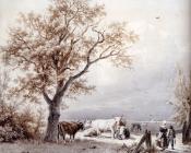 巴伦德科内利斯库库克 - Cows In A Sunlit Meadow